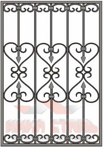 Кованая решетка на окно КР 18 Кованая решетка на окно КР 18