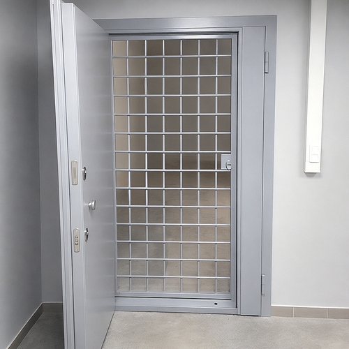 Серая полуторная бронедверь